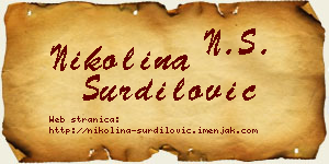 Nikolina Šurdilović vizit kartica